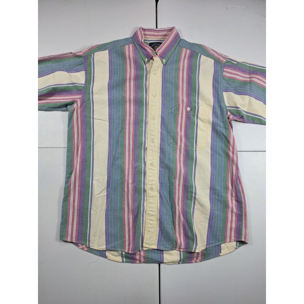 Vintage Gant Salty Dog Half Sleeve Shirt Men's Large Colorful Striped Woven 90s